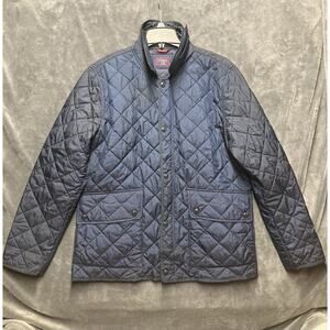 UNTUCKit Wynnwood Quilted Field Jacket Men M Blue Puffer Chore Pockets Preppy
